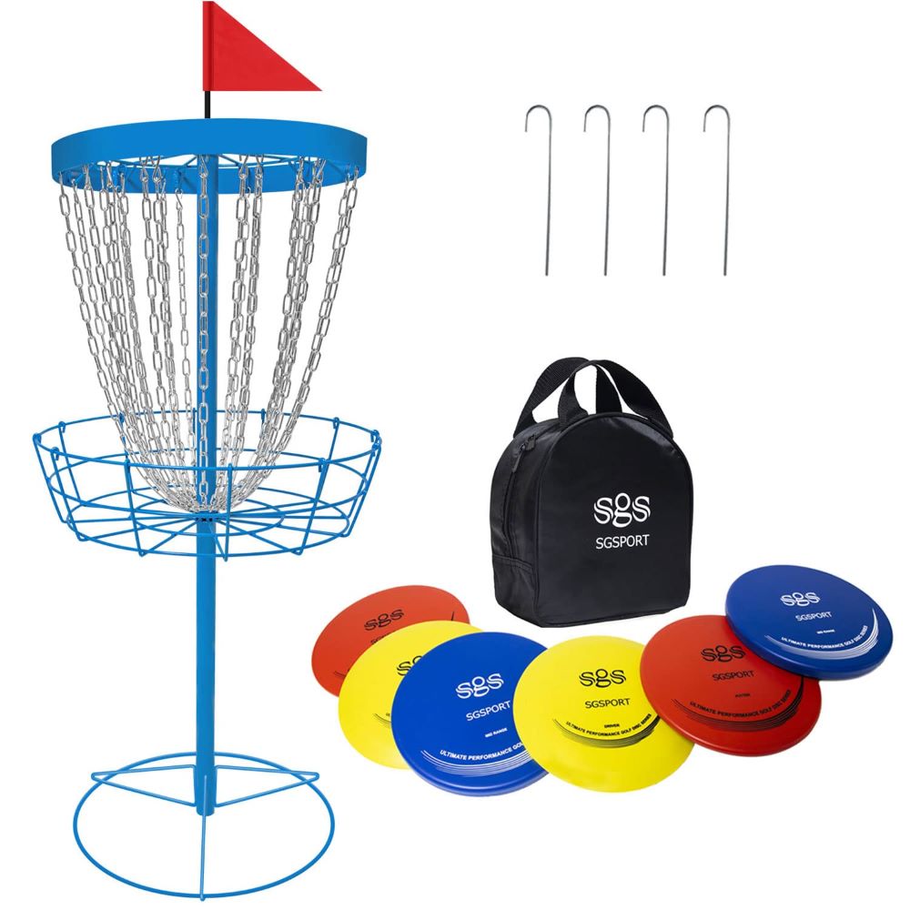 SGSPORT Disc Golf Basket with Discs